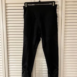 Zella Black Sheer Insert Leggings Sz S